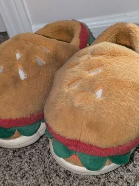 Plush Brown Burger Slip-On Shoes
